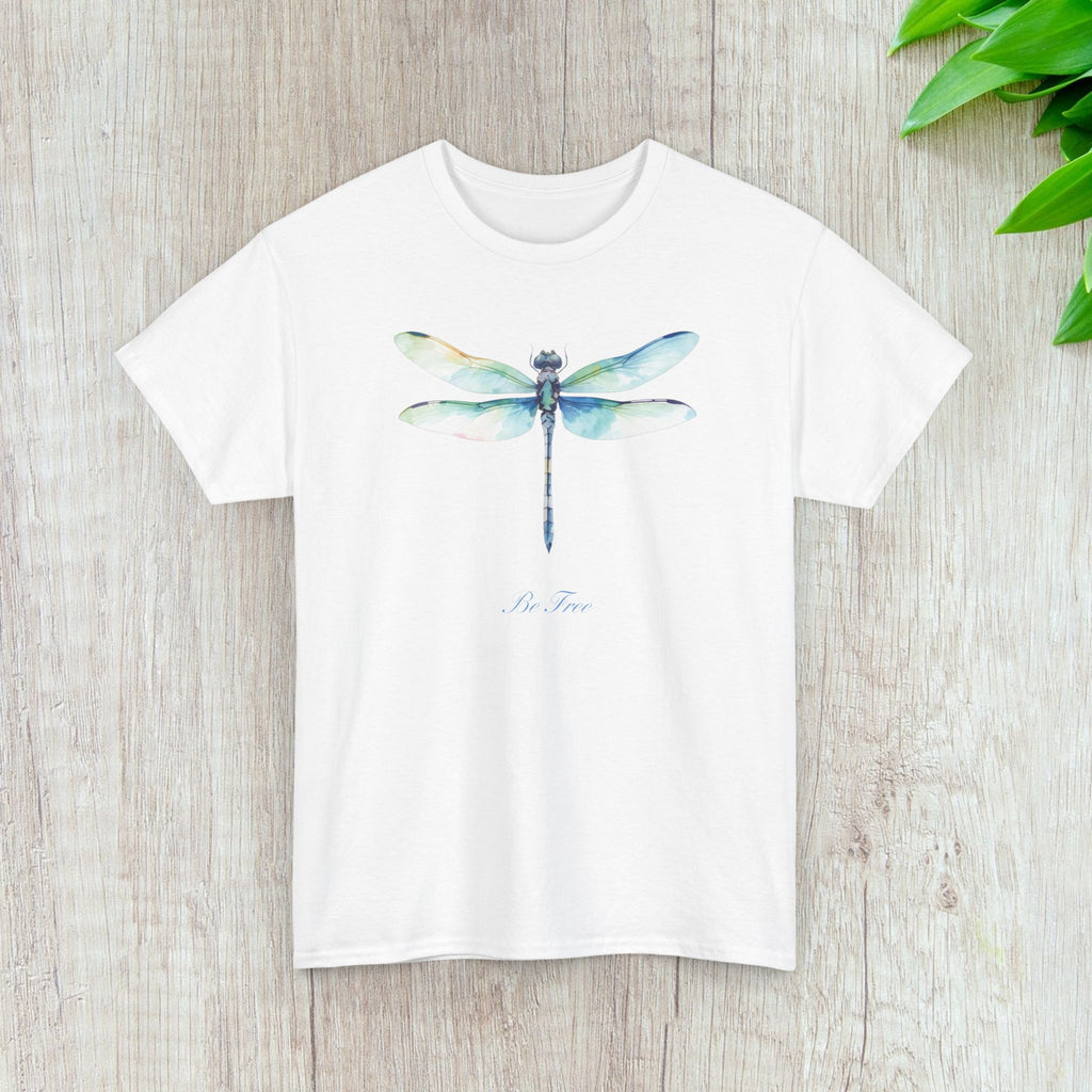 T-Shirt Watercolor Dragonfly Be Free Minimalist Tee