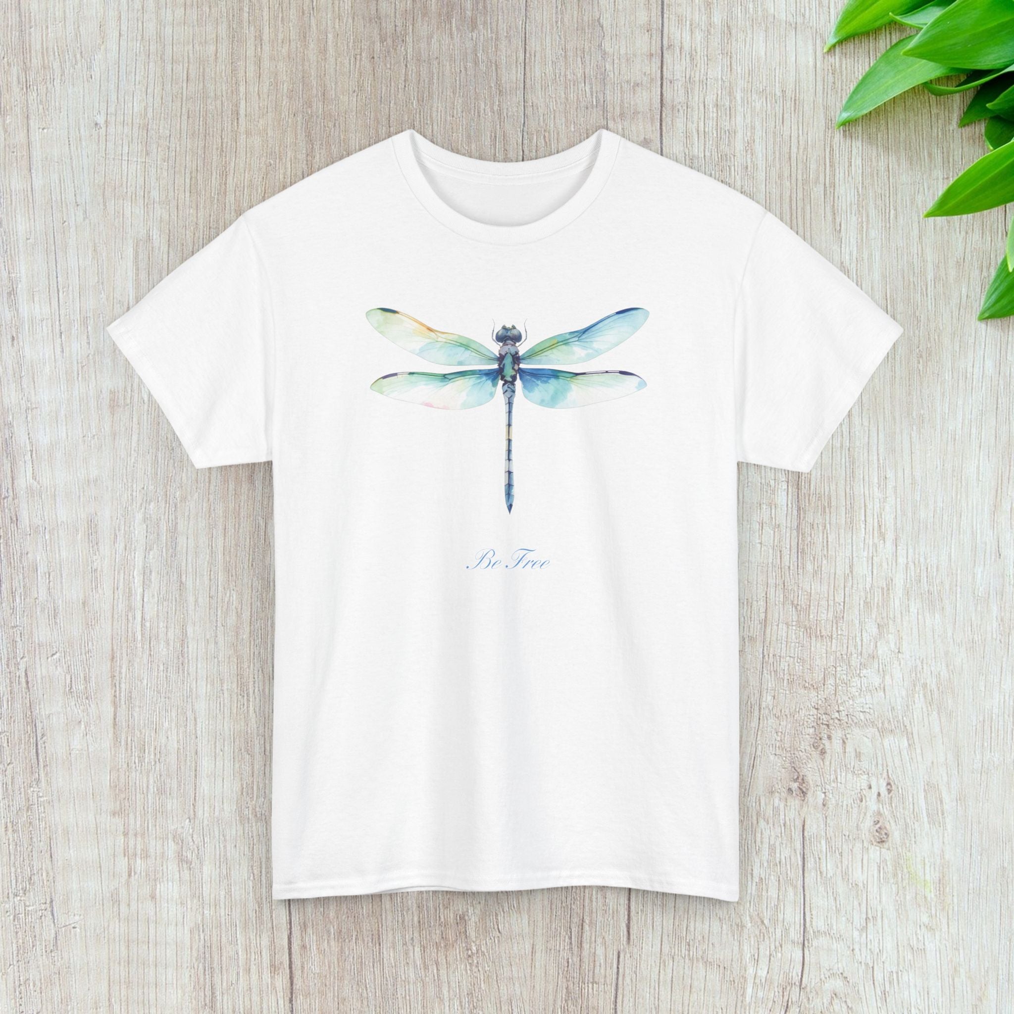 T-Shirt Watercolor Dragonfly Be Free Minimalist Tee