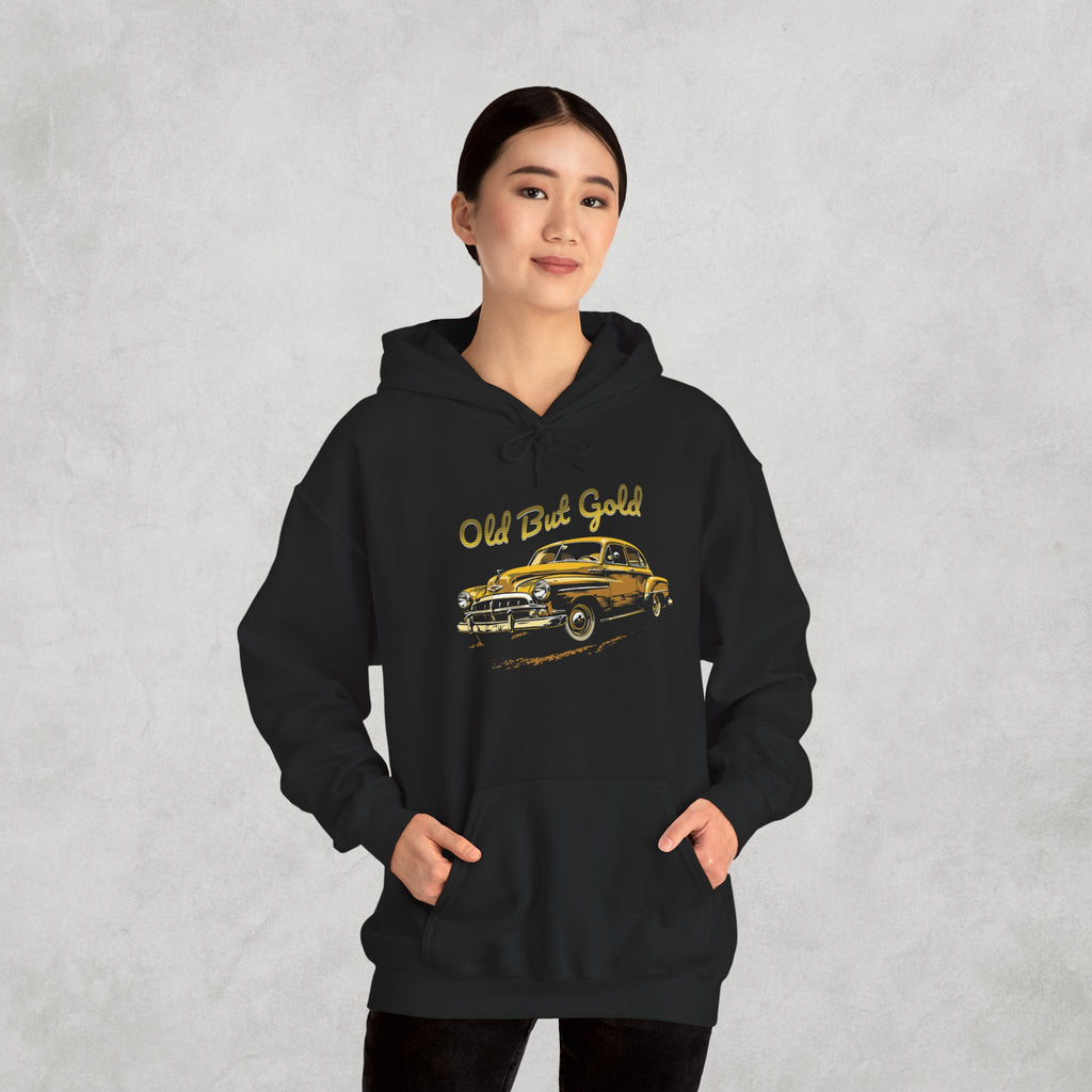 Vintage Car Hoodie - Retro 'Old But Gold' Sedan Sweatshirt