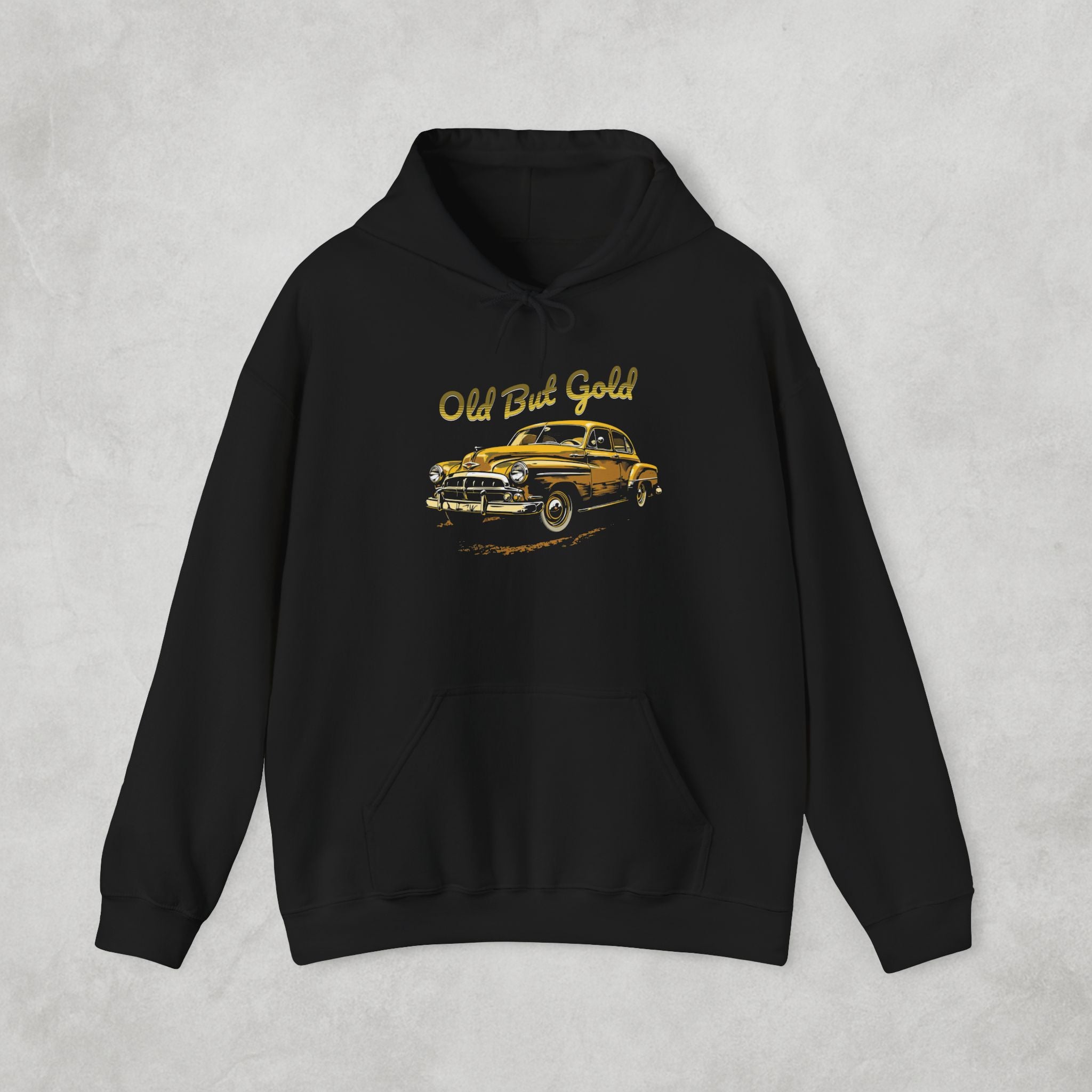 Vintage Car Hoodie - Retro 'Old But Gold' Sedan Sweatshirt